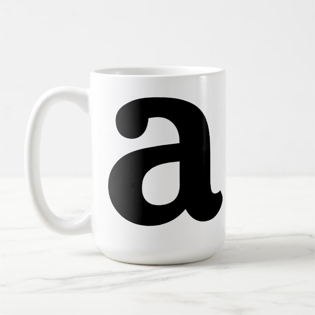 Personligt namn initial stilren modern minimal  kaffemugg (Vänster)