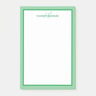 Personligt Namn Initialer Grönt Post-it Block