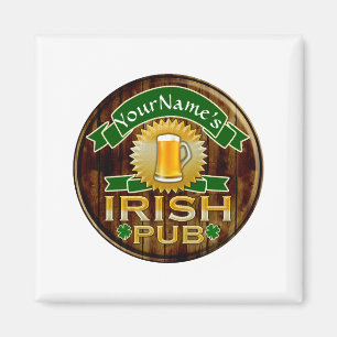 Personligt Namn Irländsk Pub Skylt St Patricks Day Magnet