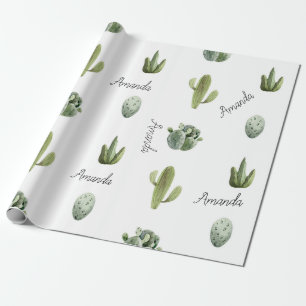 Personligt Namn Kaktus Sukkulent Sydväst Presentpapper