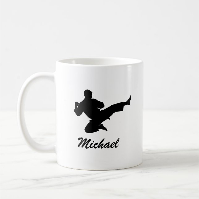 Personligt namn Karate / Taekwondo / judo Kaffemugg (Vänster)