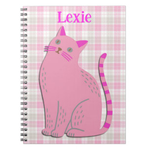 Personligt namn Kitty Cat Journal i rosa Anteckningsbok