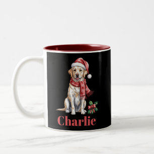 Personligt Namn Labrador Retriever Jul Två-Tonad Mugg