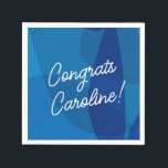 Personligt Namn Levande Blå Favorit Examen Pappersservett<br><div class="desc">Fira deras prestation med stil med denna personliga servett med en levande abstrakt blå bakgrund och elegant handskriven stil. Anpassningsbar med examen kandidatens namn,  perfekt för examensfester,  skol firanden eller milstolpar. Ett utmärkande tillägg till din examensfirande dekoration.</div>