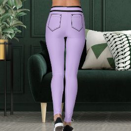 Personligt namn lila svarta ränder rolig present leggings