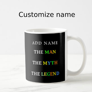 Personligt namn mannen myten legenden kaffemugg