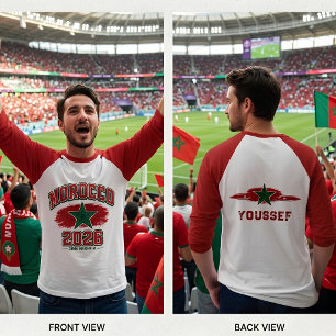 Personligt Namn Marockanska Flaggan Stjärna Patrio T Shirt