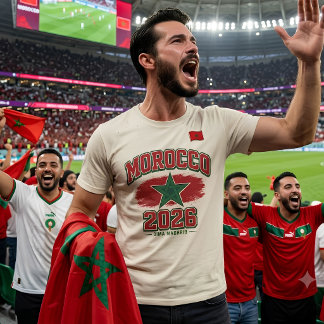 Personligt Namn Marockanska Flaggan Stjärna Patrio T Shirt