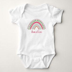 Personligt namn med nyckfull Boho-regnbåge T Shirt