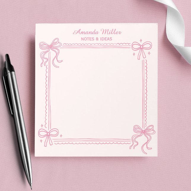 Personligt namn med rosa slinga för tjej anteckningsblock (Skapare uppladdad)