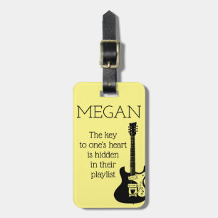 Personligt Namn Modern Minimal Elektrisk Gitarr L Bagagebricka