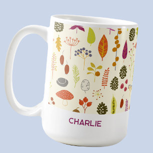 Personligt Namn Natur Skogsland Kaffemugg