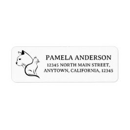 Personligt namn och adress Katt Linje Konst Returadress Etikett