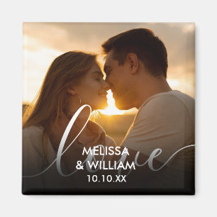 Personligt namn och datum Foto Magnet