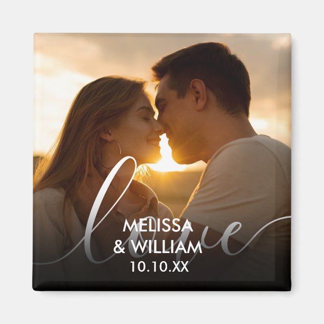 Personligt Namn Och Datum Foto Magnet (Framsidan)