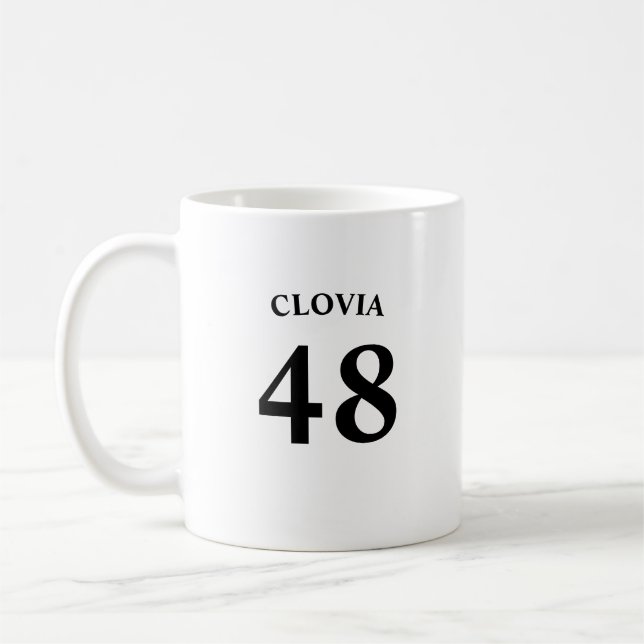 Personligt namn och tröjnummer  kaffemugg (Vänster)