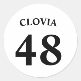 Personligt namn och tröjnummer runt klistermärke