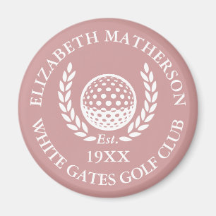 Personligt namn på golfklubb Dammtrosa rosa Magnet
