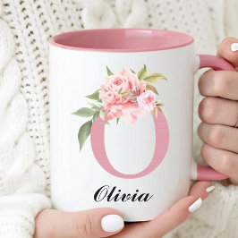 Personligt namn Rosa Blommig Tacksamhetsmugg Prese Mugg
