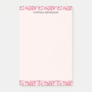 Personligt Namn Rosa Flamingo Tropiskt Mönster Post-it Block