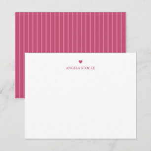 Personligt Namn Rosa Hjärt Anteckningskort
