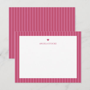 Personligt Namn Rosa Hjarta Anteckningskort