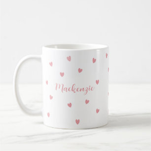 Personligt Namn Rosa Hjärtan Kära Minnessaker Kaffemugg