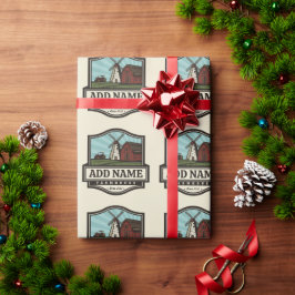 Personligt NAMN Rustik gårdsmiljö gammal väderkvar Presentpapper