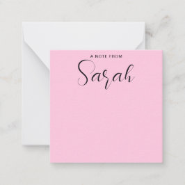 Personligt namn Sirlig calligraphy Rosa Anteckningskort