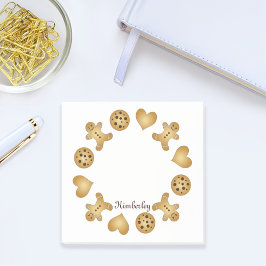 Personligt Namn Söt Kakor Gingerbread Man Post-it Block