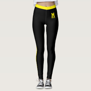 Personligt Namn Söt Svart Gul Randig Leggings
