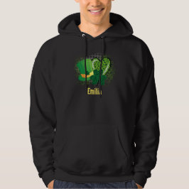 Personligt Namn St Patricks Day Shamrock Klöver Hoodie