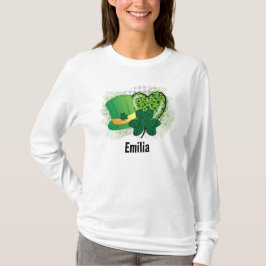 Personligt Namn St Patricks Day Shamrock Klöver T Shirt