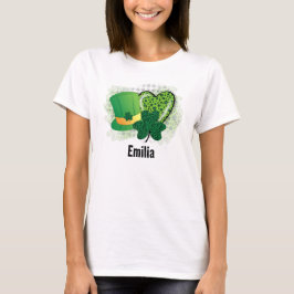 Personligt Namn St Patricks Day Shamrock Klöver T Shirt