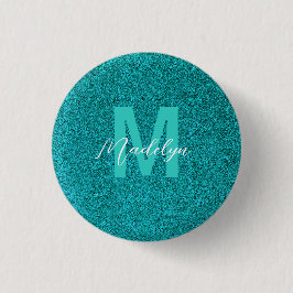Personligt namn Stilig glittergrön Knapp