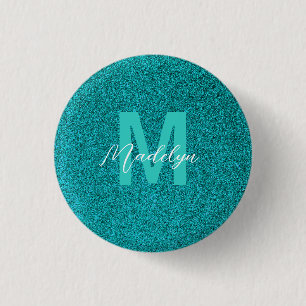 Personligt namn Stilig glittergrön Knapp