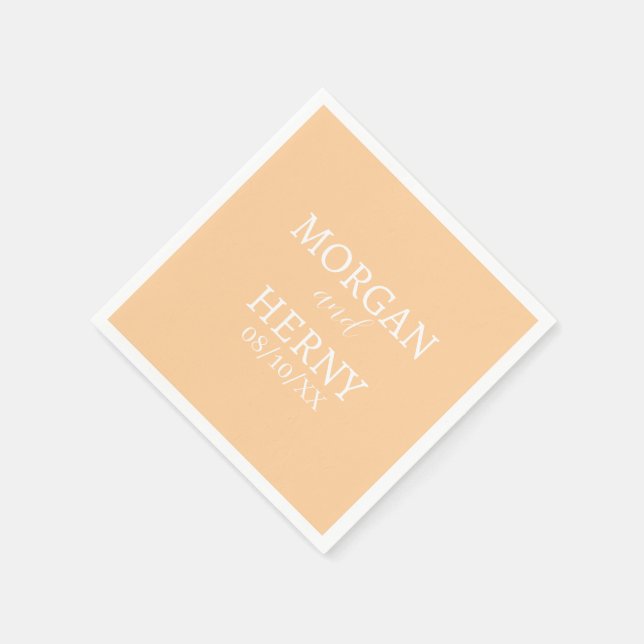 PERSONLIGT NAMN STILIGT MODERNT BRÖLLLOP  PAPPERSSERVETT (Hörn)