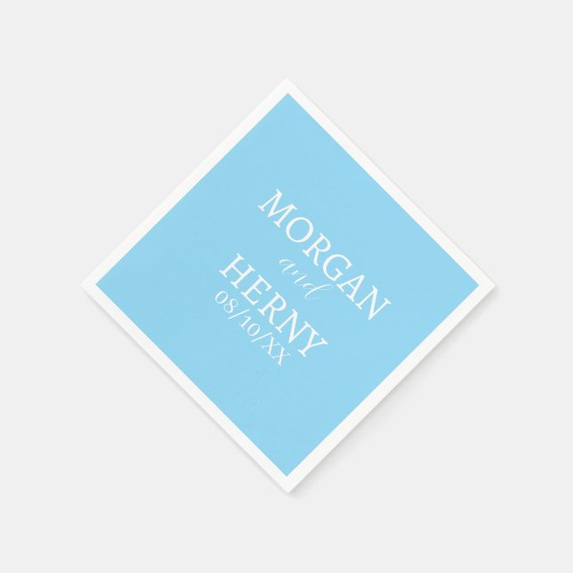 PERSONLIGT NAMN STILIGT MODERNT  BRÖLLLOP  PAPPERSSERVETT (Hörn)