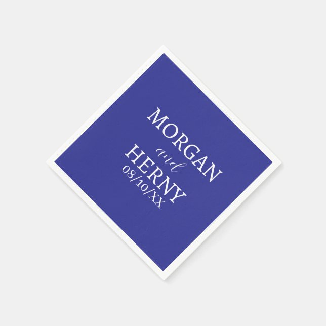 PERSONLIGT NAMN STILIGT MODERNT  BRÖLLLOP  PAPPERSSERVETT (Hörn)