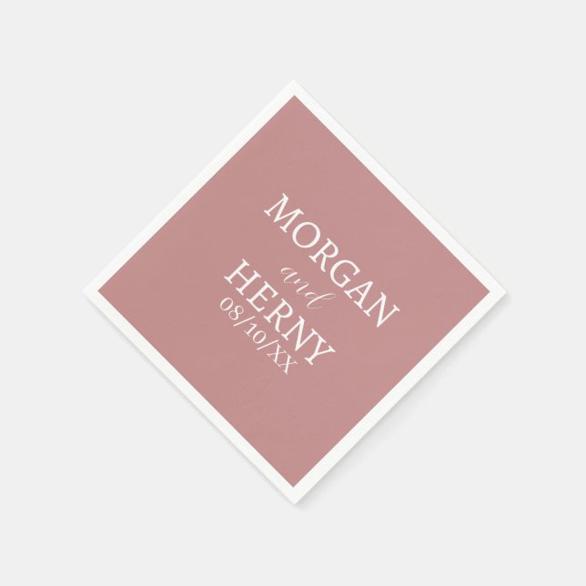 PERSONLIGT NAMN STILIGT MODERNT  BRÖLLLOP  PAPPERSSERVETT (Hörn)