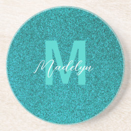 Personligt namn Stylish Glitter grön Underlägg