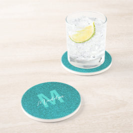 Personligt namn Stylish Glitter grön Underlägg