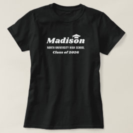 Personligt namn Svart Klass 2023 Examen T Shirt