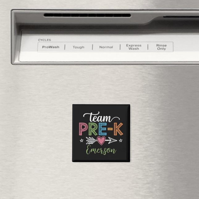 Personligt Namn Team Pre-K Förskola Lärare  Magnet (In Situ (Dishwasher))