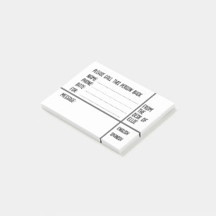 Personligt Namn Telefonmeddelande Kontor Post-it Block