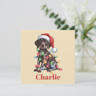 Personligt Namn Tysk Korthårig Pointer Jul Julkort
