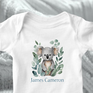 Personligt Namn Vattenfärg Koala Björn T Shirt