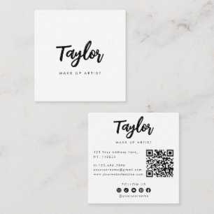 Personligt Namn Yrke Sociala Medier QR-kod  Fyrkantigt Visitkort