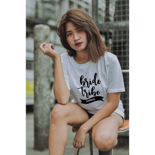 Personligt namnband Modern script brudstam T Shirt