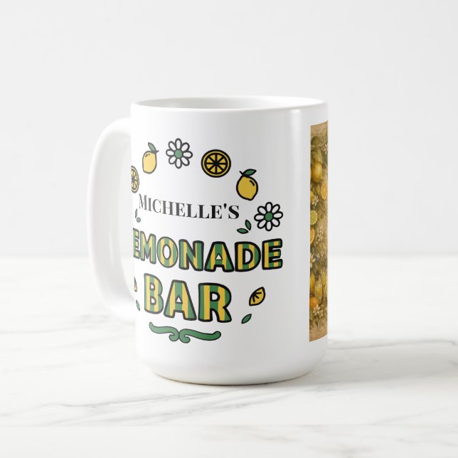 Personligt Namnmeddelande Citronlund Lemonadbar Kaffemugg (Framsida vänster)
